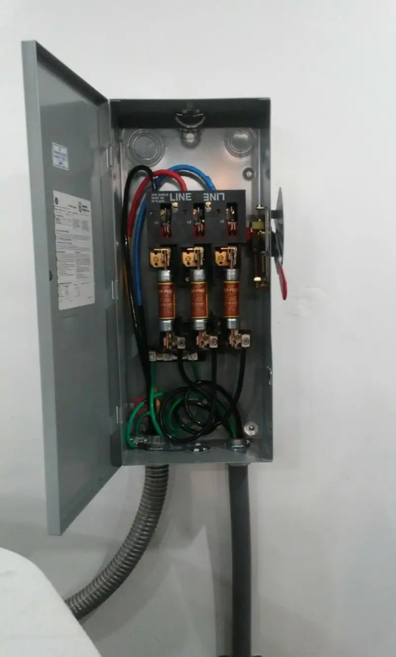 Three-phase disconnect switch installed for Electrical Wiring & Rewiring in Conklin